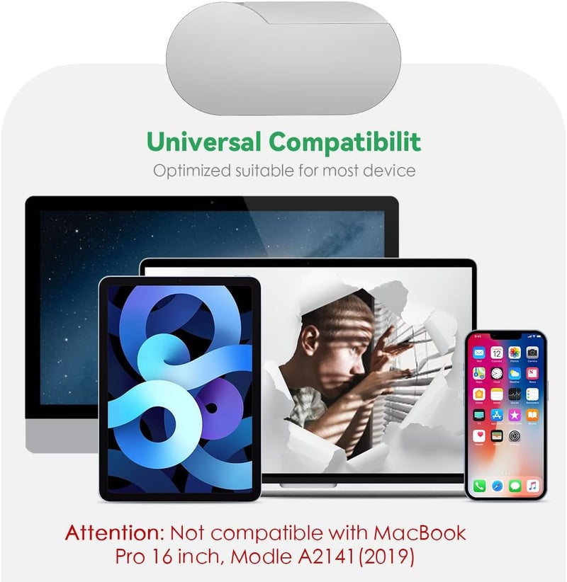 CloudValley Ultra-Thin Metal Webcam Cover for MacBook Pro/iPad/Laptop - 0.015" Privacy Camera Protector with 3M Adhesive (2-Pack) No Residue, Universal Fit for Laptop Accessories (Silver) - Image 5